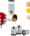 Effortless Slicer Shredder Attachment For Your Stand Mixer Lets You Slice Grate And Process Food Like A Boss Featuring Three Blade System