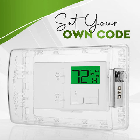 Lockable Thermostat Cover With Combination Lock Clear Polycarbonate Wall Mount Lock Box Fits 4.5 x 7 x 2.5 Easy Install
