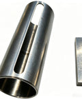 Crank Shaft Sleeve Adapter From One Inch To One And One Eighth Inch With One Quarter Inch Keyway Steel Shaft Spacer For Motors Pulleys And Belts Converts Shaft Diameter Without Replacing Components, close-up view
