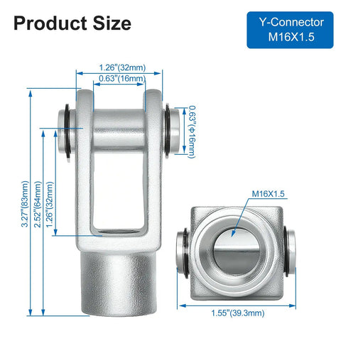 Y Type Foot Mount Flange For SC63 Pneumatic Cylinders 63mm Bore With M16x1.5 Thread Ports Built Tough In Heavy Duty Iron