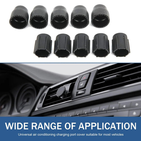 10 Piece Car R134a AC Valve Cap Kit With 13mm And 16mm Low And High Pressure Caps, Leak Proof Air Conditioning Port Caps, Built Tough From ABS