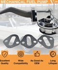 High Volume Mechanical Fuel Pump For Ford Small Block V8 221 260 289 302 351W Chrome with gasket set