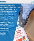 Heavy Duty High Temp Silicone Sealant for sealing bonding and insulating withstand up to 572 Fahrenheit red for oven chimney adhesive tube in use