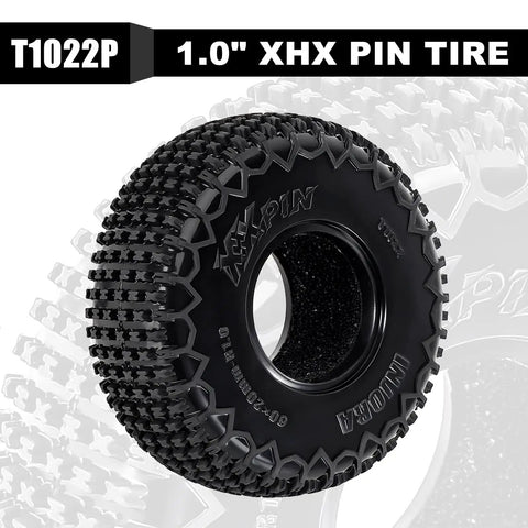 S5 60x20mm XHX Pin Tire For SCX24 FCX24 1/18 1/24 RC Crawlers - Grippy Performance Ultra Soft Compound Lightweight At 11g Each Long Lasting Traction On Any Terrain