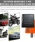 Image of 12V Adjustable LED Flasher Relay for Cars and Motorcycles with vehicles in the background.