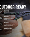 Person holding Skeletool 7-In-1 Go-To Lightweight Minimalist Multi-Tool For Everyday Carry Home Garden And Outdoors Stainless Steel.