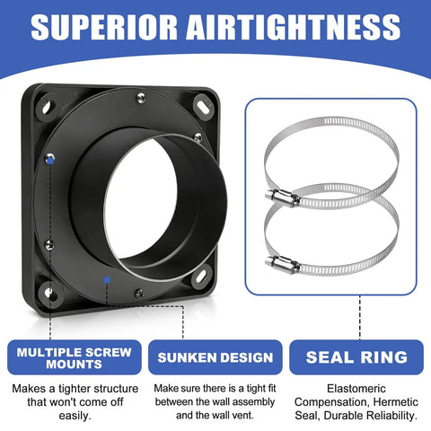 Magnetic Dryer Vent Coupler With Built Built In 4 Inch Sealed Hose Delivers Easy No Sweat Self Connect And Quick Disconnect In Tight Duct Spaces, black vent coupler with seal ring