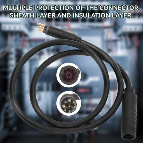 9 Pin E Bike Motor Extension Cable Waterproof Female To Male For Electric Bike And E Scooter Wire Conversion Kit IP66 Outdoor Ready Weatherproof 1.5x600mm Heavy Duty Flexible Harness For DIY E Bike Builds