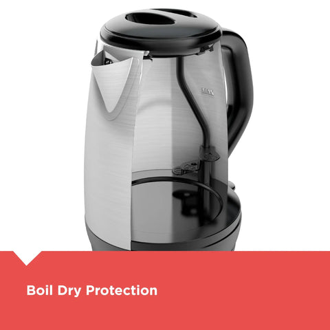 1.7L Cordless Electric Kettle With Rapid Boil Technology And Auto Shutoff, Stainless Steel Water Heater For Tea And Coffee, KE1700SD