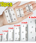 Stainless Steel Universal Door Hinges 1 To 4 Inch Set For Doors Cabinets Drawers And Furniture, Rust Resistant And Durable