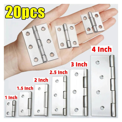 Stainless Steel Universal Door Hinges 1 To 4 Inch Set For Doors Cabinets Drawers And Furniture, Rust Resistant And Durable