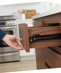 2 Sets Bottom Mount Drawer Slides Iron Soft Close Cabinet Rails For Kitchen Dresser Office Heavy Duty Glide Hardware With Smooth Quiet Operation Durable Steel Construction For Long Lasting Use With Quiet Smooth Glide System installed on a wood drawer