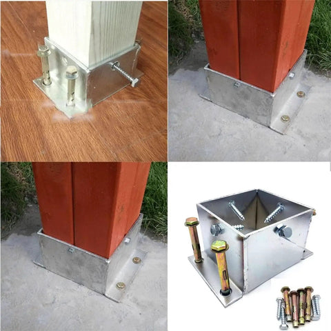 Built Tough Stainless Steel Square Fence Post Anchor Base With Heavy Duty Hardware For Concrete Or Wood Deck Yard Upgrade Rock Solid Railing Bracket System 85Mm X 85Mm 2 Pack