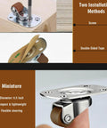 1/2 Inch Mini Swivel Caster Wheels Set Of 8 With 360 Degree Ball Bearings for easy installation options on wood and tape.