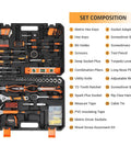 All In One Home Repair Tool Kit With Plastic Toolbox Case For DIY Projects, 247 Piece General Household Hand Tools Set open view