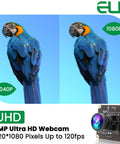 Comparison of parrot image quality at 3040P vs 1080P with 12MP camera module, showing a 1080P 120FPS USB Camera Module For Your Computer Setup With 12MP IMX577 Sensor 100 Degree Wide Angle Low Distortion Lens 3840x3040 High Resolution UVC USB High Speed PC Camera Board For Laptop And Desktop Plug And Play Ready