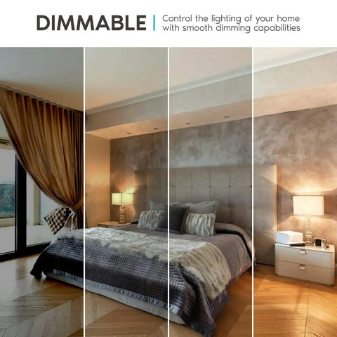 A19 LED Bulbs 60W Equivalent With 3000K Soft White, 800 Lumens Bright Light, Dimmable, bedroom lighting demonstration