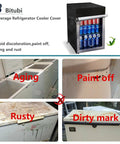 Keep Your Stash Frosty With This No Sweat Weather Armor For Outdoor Upright Freezer And Beverage Cooler 20 X 20 X 33 Inches Black Cover With Cans.