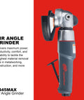 Tough As Nails Air Angle Grinder And Cutoff Tool With 4.5 Inch Wheel And 12000 RPM Motor for serious deburring with ergonomic grip.