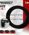 3 Piece Silicone Gasket Replacement Kit For Encore And Virtuoso Conical Burr Coffee Grinders, Durable Ring Seal That Fits Electric Grinders, Keeps Your Morning Brew On Point And Your Grinder Running Smooth, black ring, 6.2 cm