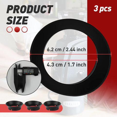3 Piece Silicone Gasket Replacement Kit For Encore And Virtuoso Conical Burr Coffee Grinders, Durable Ring Seal That Fits Electric Grinders, Keeps Your Morning Brew On Point And Your Grinder Running Smooth, black ring, 6.2 cm