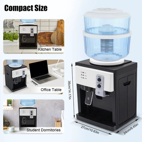 Countertop Water Dispenser For 5 Gallon Bottles With Hot And Cold Water Cup Push Spout 500W Fast Heating No Fuss Compact 27Cm
