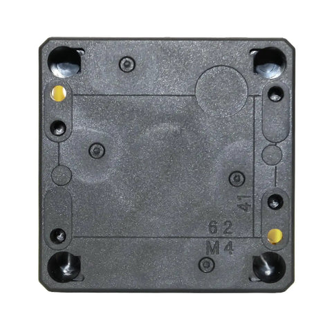 Built Tough Emergency Stop Control Station With 40mm Red E Stop Button NEMA 4 Enclosure Includes 1NC 1NO Contacts And Push Pull With Visual Indicator For Quick Safe Shutdown In Industrial Machinery, rear view
