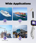 Heavy Duty Digital Oil Control Valve Meter Nozzle Pneumatic Flow Gun With Cozy Grip Handle Energy Efficient Smart Hibernation Mode For Shop Pros used in various applications including oil tankers, ships, construction sites, and trucks.