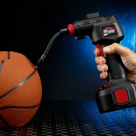 Cordless Tire Inflator With Digital Gauge And LED Light, Portable Air Compressor For Cars And SUVs, Auto Shutoff At Target Pressure, Flexible 5 Inch Hose And Quick Connect Nozzle For Easy Inflation