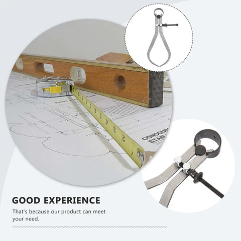 Built Tough Carbon Steel Caliper Kit For Hella Accurate Woodturning Portable Internal And External Diameter Gauges on a blueprint.