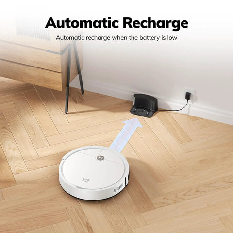 V2 Robot Vacuum Cleaner With Tangle Free Suction And Ultra Slim Two Point Nine Nine Inch Profile 120 Minute Runtime Self Charging