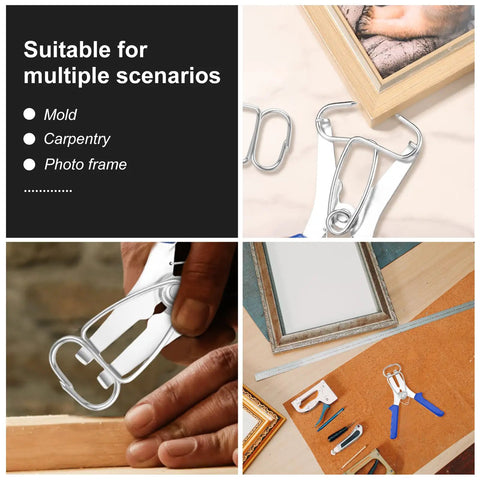 Heavy Duty 21 Pcs Miter Spring Clamp Kit With Stainless Steel Pliers Perfect For Woodworking, Photo Frames And Moldings To Build Solid Joints Fast, stainless steel, 21 pcs