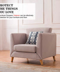 Non Slip Furniture Pads 24 Pack 2 Inch Floor Protectors on chair in living room, self-adhesive rubber feet stopping sliding and scratches.