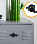 Vintage Ceramic Cabinet Knobs With Matte Black Finish For Retro Wardrobe Drawers And Kitchen Cupboard Hardware No Fuss Easy Grip Ergonomic Porcelain Knobs Durable Build For Everyday Use installed on a grey cupboard