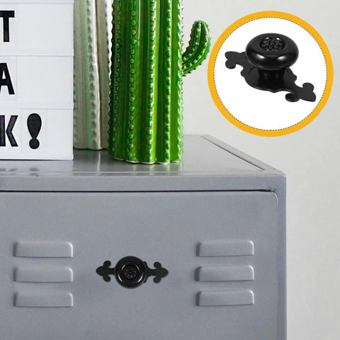 Vintage Ceramic Cabinet Knobs With Matte Black Finish For Retro Wardrobe Drawers And Kitchen Cupboard Hardware No Fuss Easy Grip Ergonomic Porcelain Knobs Durable Build For Everyday Use installed on a grey cupboard