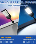 Outdoor Solar Street Lights With Remote Control Motion Sensor Waterproof Flood Light 6500K Dusk To Dawn, daytime and night use