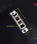 Premium Heavy Duty Sliding Door Rollers And Window Pulleys Set Of Four Hella Sturdy double wheel hardware close-up with measurements.