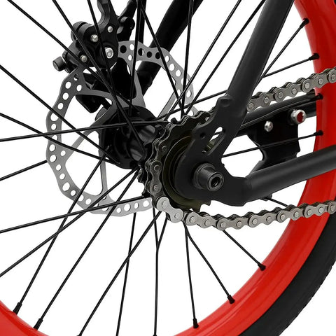 Bicycle wheel close-up with chain and Chain Master Link For Bicycle Chains Half By Eighth Quick Release Connector