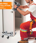 Heavy Duty Door Lifter Dolly Twin Pack For Doors From One And Three Eighths Inches To Two And One Half Inches Prehung Slab Front Steel Doors Installation Tools For Commercial And Residential Use in use for door installation