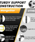 Comparison of heavy-duty 30mm thick metal tube and knotted netting for 12x6 Ft Portable Soccer Goal For Backyard Use