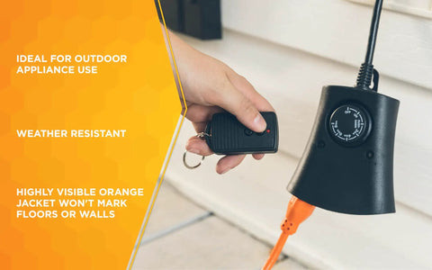 Outdoor Extension Cord 25 Ft 16 Gauge SJTW Flexible Vinyl Jacket Bright Orange UL Listed For Yard Tools And Lawn Equipment
