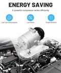 Premium Road Ready AC Compressor With Clutch mounted in engine bay, showcasing low fuel consumption and efficient operation.