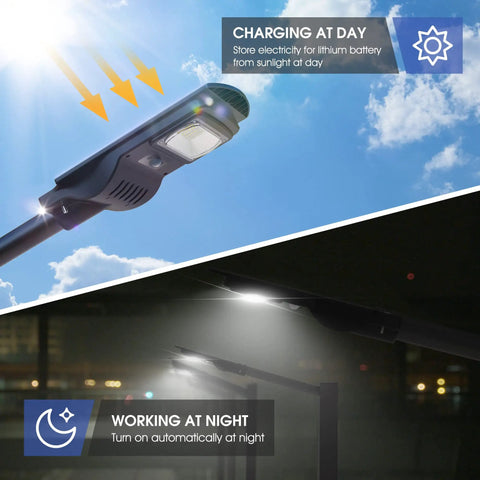 Ultra Bright 300W Solar Street Lights Outdoor With 112 LEDs 10000 Lumens Dusk To Dawn Remote Control Motion Sensor in day and night mode