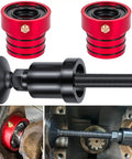 Premium Dana 30 And 44 Front Axle Tube Seal Pair Including Inner Axle Side Seal Installation Tool showing red seals and black press tool.