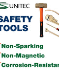 Non Sparking Non Magnetic Pin Punch Striking Tool Built Tough From Aluminum Bronze, 6 Inch Length With Three Sixteenth Inch Head, Corrosion Resistant, Safe For ATEX And EX Zone Environments, TUV Certified, Heavy Duty with assorted safety tools