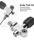 3500 PSI Scuba Tank Valve DIN Yoke Stainless Steel M18x1.5 Thread for rugged marine use displayed on white background.