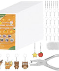 161 Piece Shrink Plastic Keychain Making Kit with 30 Sheets, Hole Punch, 20 Lobster Clasps, 100 Jump Rings, 10 Lanyards