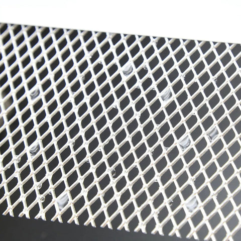 Thickened Aluminum Gutter Guard Roll, Heavy Duty Leaf Filter Shield for 5 Inch Gutters, 21 Feet, close-up of mesh texture