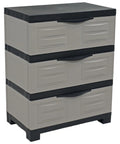 Space Saving 3 Tier Resin Storage Cabinet With Drawers For Garage Office Home And Laundry Room Gray With Charcoal Trim Fully Assembled