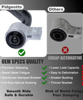 Comparison of front lower control arms with greasable ball joints for Ford Explorer 2011-2019 and Police Interceptor Utility 2013-2019.